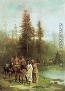 Indians by a River Bank - Paul Frenzeny