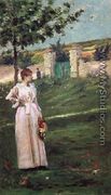 Woman in a Landscape - Charles Stanley Reinhart