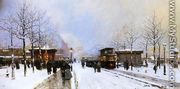 The Porte Maillot, Snow Effect, Sunset - Luigi Loir
