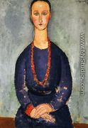 Woman in a Red Necklace - Amedeo Modigliani