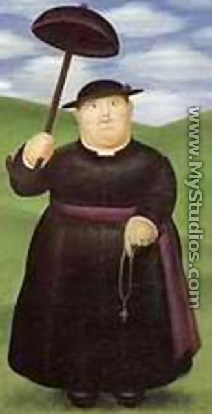 Priest - Fernando Botero · Click Here to Order a Handmade Oil Painting Reproduction of this painting!