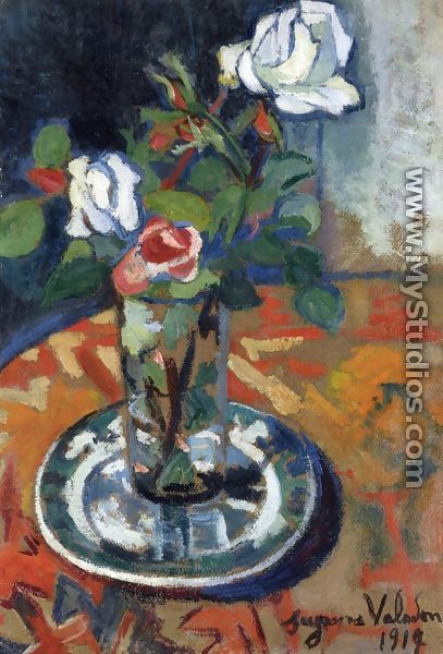 Roses in a Vase - Suzanne Valadon