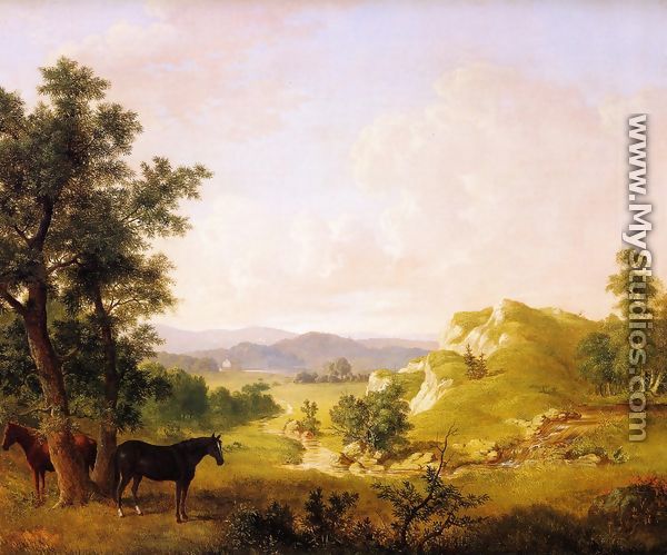 Landscape with Horses - Thomas Hewes  Hinckley