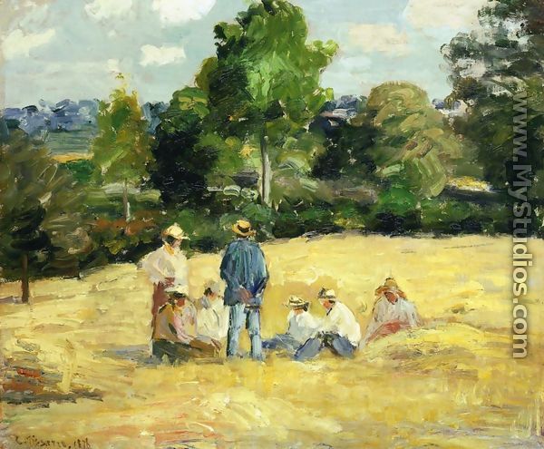 Resting Harvesters, Montfoucault - Camille Pissarro
