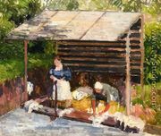 Laundresses at Eragny I - Camille Pissarro