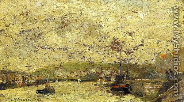 The Seine at Rouen - Camille Pissarro