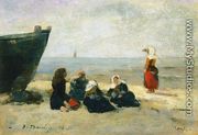Berck, Fisherwomen Looking for the Return of the Boats - Eugène Boudin