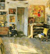 Madame Josse Hessel in Vuillard's Studio - Edouard  (Jean-Edouard) Vuillard