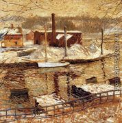 River Scene in Winter - Ernest Lawson