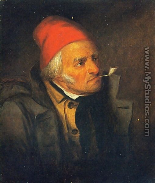 Man with Red Hat and Pipe - Cornelius David  Krieghoff
