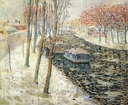 Canal Scene in Winter - Ernest Lawson