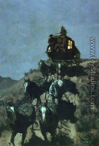 The Old Stage Coach of the Plains - Frederic Remington