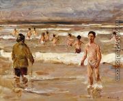 Children Bathing in the Sea - Max Liebermann