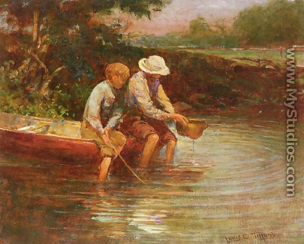 Boys Fishing - Louis Comfort Tiffany