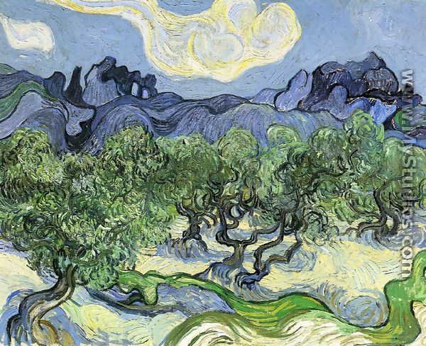 The Alpilles with Olive Trees in the Foreground - Vincent Van Gogh