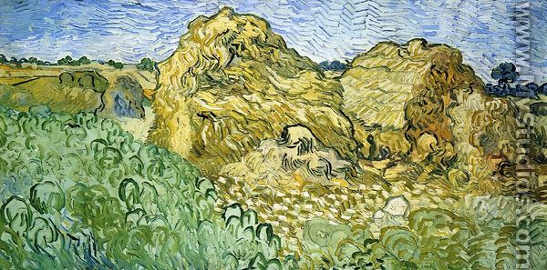 Field with Stacks of Wheat - Vincent Van Gogh