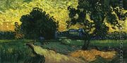 Field with Trees, the Chateau of Auvers - Vincent Van Gogh