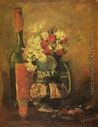 Vase with Carnations and Bottle - Vincent Van Gogh