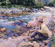 Man Seated by a Stream - John Singer Sargent