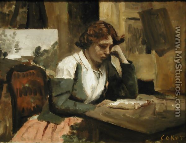 Girl Reading - Jean-Baptiste-Camille Corot