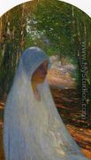 Young Woman Veiled in White in a Forest - Henri Martin
