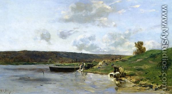 Laundresses by the Water - Hippolyte Camille  Delpy