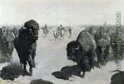 Lane through the Buffalo Herd - Frederic Remington