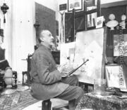 Portrait of the artist in his studio - Giulio Rosati