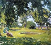 Seated Woman by a Pond - Edmund Charles Tarbell