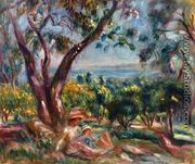 Cagnes Landscape with Woman and Child - Pierre Auguste Renoir