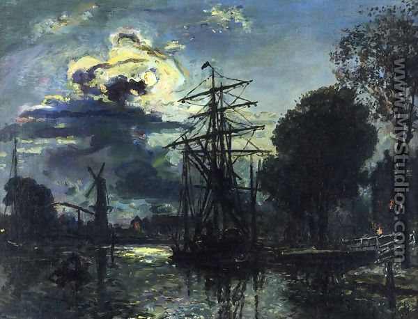 Canal in the Moonlight - Johan Barthold Jongkind