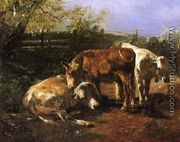Group of Three Cows - Anton Braith