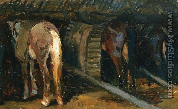 Horses in a Stable - Ruggero Panerai