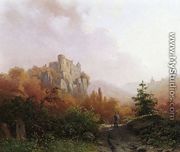 Summer: A Peasant on a Rocky Path, a Ruin in the Background - Alexander Joseph  Daiwaille