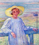 Young Girl in a Straw Hat - Theo van Rysselberghe