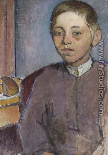 Breton Boy with Bread - Wladyslaw Slewinski