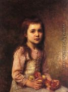 Portrait of a Young Girl with Apples - Alexei Alexeivich Harlamoff