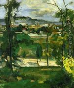 Village behind Trees, Ile de France - Paul Cezanne