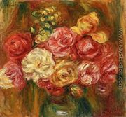 Bouquet of Roses in a Green Vase I - Pierre Auguste Renoir