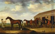 Four Racehorses outside the Rubbing Down House, Newmarket I - Francis Sartorius