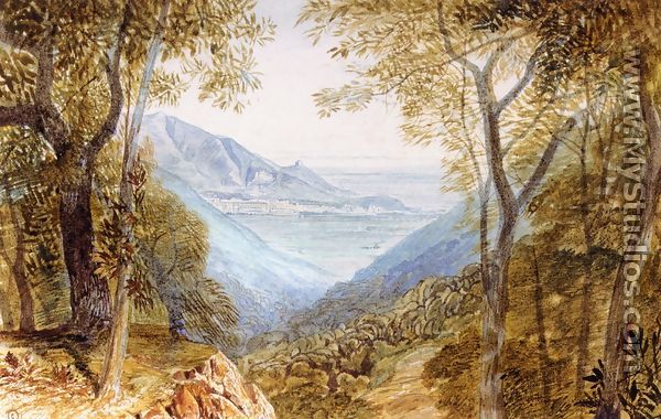 View of the Ducal Palace, Massa, Northern Italy - Edward Lear