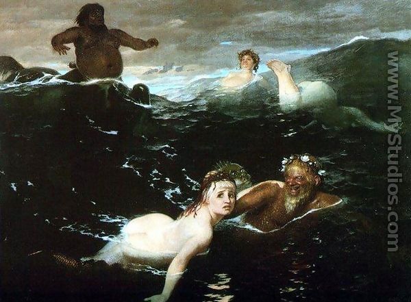 Playing in the Waves - Arnold Böcklin