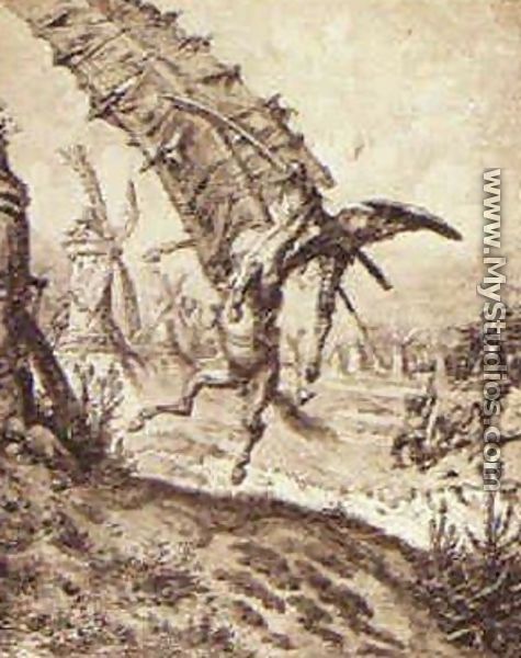 Don Quixote and the Windmill - Gustave Dore