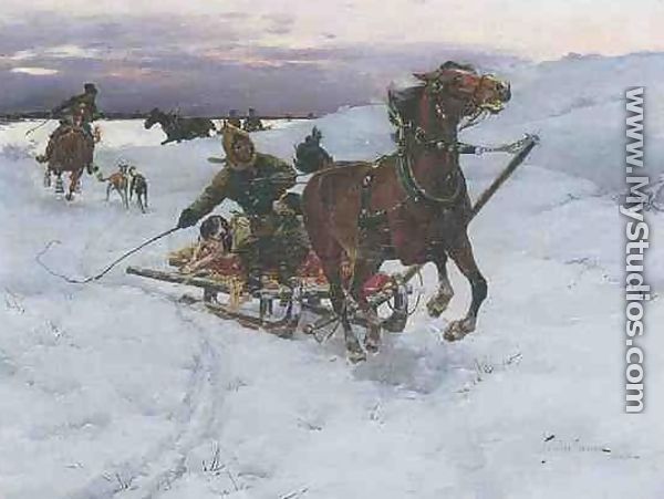 Journey in the Snow - Stanislaw Ksawery Szykier (Siekierz)
