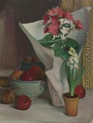 Apples and Flowers in White Paper - Wladyslaw Slewinski