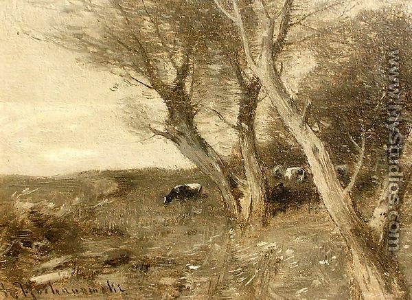 Pasture by the Forest Skirt - Roman Kochanowski