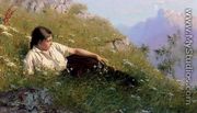 Resting Beside the Fjord (Huile ved Fjorden) - Hans Dahl