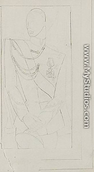 Study for the Portrait of the Grand Duke  (IIEtude pour le Portrait du Grand Duc II) - Tamara de Lempicka
