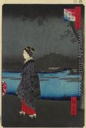 Night View of the Sanya Canal and Matsuchi Hill (Matsuchiyama sanya-bori yakei) - Utagawa or Ando Hiroshige