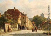 Figures in a Dutch Town - Adrianus Eversen